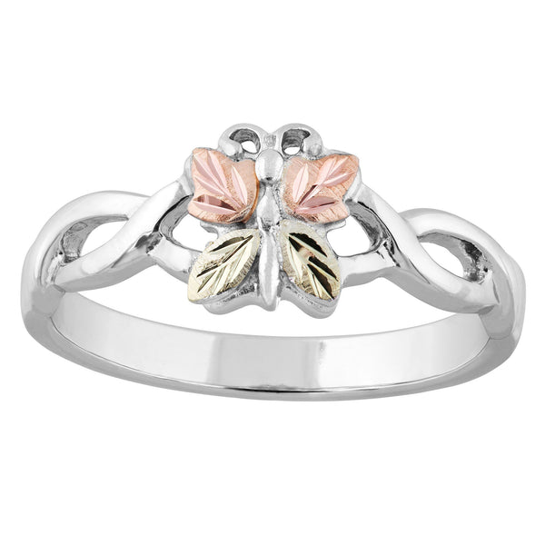 Black Hills Gold and Silver Ring 40214-GS L BUTTERFLY RING Size - Berg Jewelry & Gifts