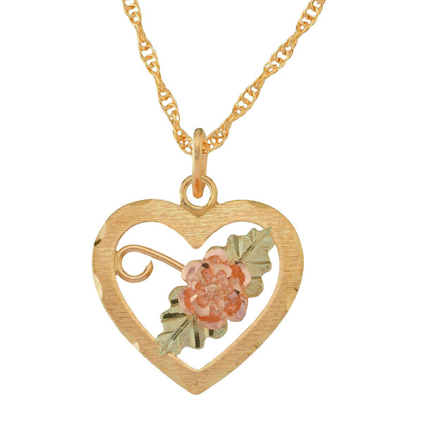 Black Hills Gold Pendant 2016 BHG ROSE HEART PEND - Berg Jewelry & Gifts