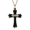 Black Hills Gold Pendant 25776-BR ANTIQUED ROSE CROSS - Berg Jewelry & Gifts