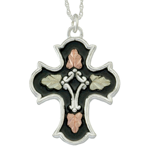 25299-AN-GS ANTIQUED CROSS PND - Berg Jewelry & Gifts