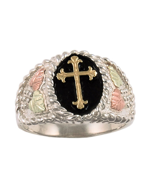 40695-AN-GS150 M ANTQ CROSS RG Size - Berg Jewelry & Gifts