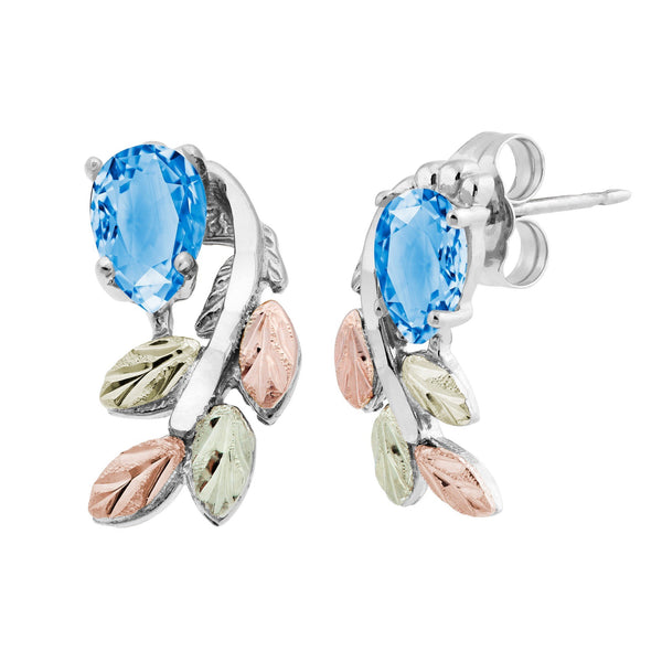 5966-GS BLUE TOPAZ EARS - Berg Jewelry & Gifts