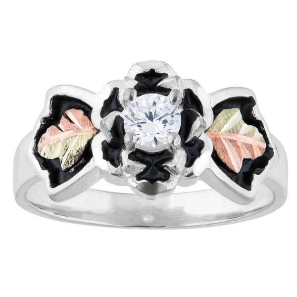 Black Hills Gold and Silver Ring MRC40879Z-AN-GS L ANTQ RG W/CZ Size - Berg Jewelry & Gifts