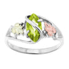 Black Hills Gold and Silver Ring MRC4351-GS L PERIDOT RING Size - Berg Jewelry & Gifts