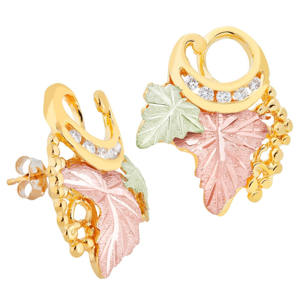 Black Hills Gold Diamond Earrings G LER613X - Berg Jewelry & Gifts