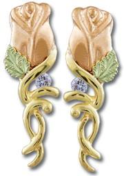 Black Hills Gold Diamond Earrings G LER771PX - Berg Jewelry & Gifts