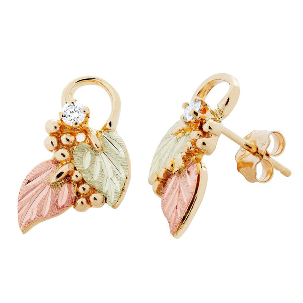 Black Hills Gold Diamond Earrings G LER835PX - Berg Jewelry & Gifts