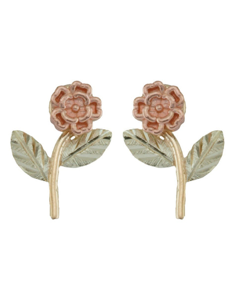 Black Hills Gold Earrings 50434 TINY BHG ROSE EARS - Berg Jewelry & Gifts
