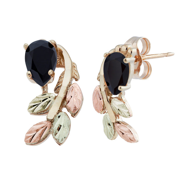 Black Hills Gold Earrings 5966O-F BHG ONYX EARS - Berg Jewelry & Gifts