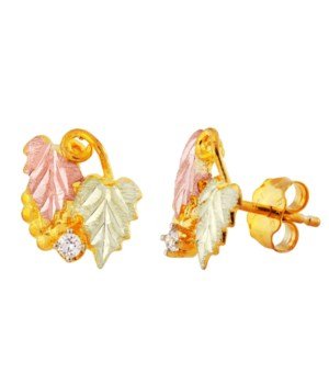 Black Hills Gold Earrings Diamond - G L01277 - Berg Jewelry & Gifts