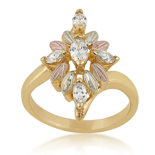 Black Hills Gold Marquis Diamond Ring - G LLR3934D - Berg Jewelry & Gifts