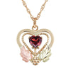 Black Hills Gold Pendant 2976G BHG GARNET HEART PEND - Berg Jewelry & Gifts