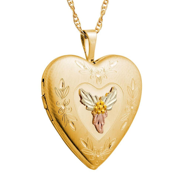Black Hills Gold Pendant G20323 BHG SM HEART LOCKET - Berg Jewelry & Gifts