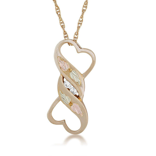 Black Hills Gold Pendant G20485D BHG DIA HEART PEND - Berg Jewelry & Gifts