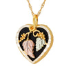 Black Hills Gold Pendant G2101 MTR HEART ONYX PEND - Berg Jewelry & Gifts