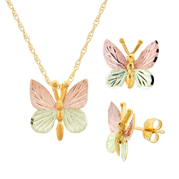 Black Hills Gold Pendant G226348 MTR BUTTERFLY SET - Berg Jewelry & Gifts