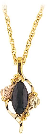 Black Hills Gold Pendant G2264 MTR BHG MQ ONYX PND - Berg Jewelry & Gifts