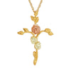 Black Hills Gold Pendant G2409 MTR BHG ROSE CROSS - Berg Jewelry & Gifts