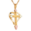 Black Hills Gold Pendant G2601 MTR CROSS IN HEART PEND - Berg Jewelry & Gifts