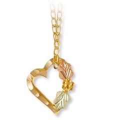 Black Hills Gold Pendant G298 SM FLOATING HEART - Berg Jewelry & Gifts