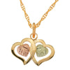 Black Hills Gold Pendant GC25028 2 BHG HEARTS PEND - Berg Jewelry & Gifts