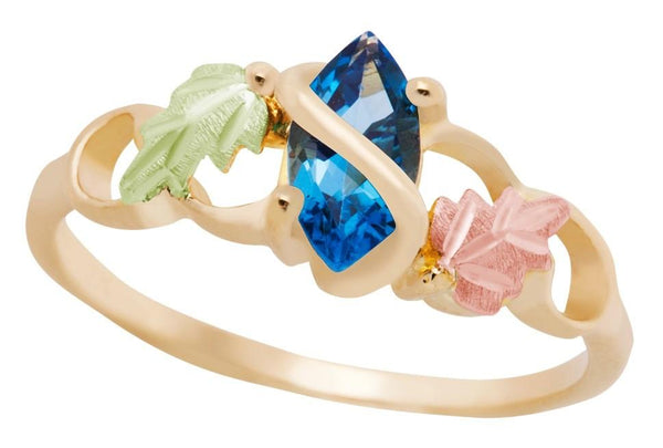 Black Hills Gold Ring G1419 MTR L BLUE TOPAZ RING - Berg Jewelry & Gifts
