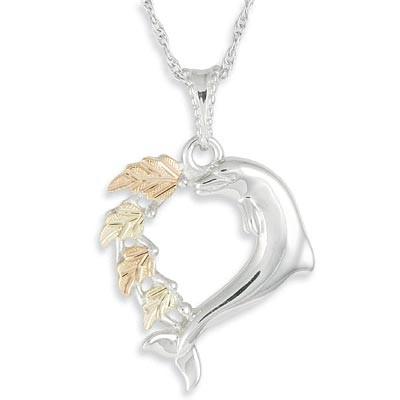 MR20054 G/S DOLPHIN HEART PEND - Berg Jewelry & Gifts
