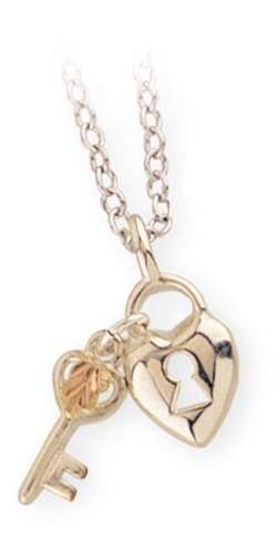 MR2363 MTR HEART & KEY PENDANT - Berg Jewelry & Gifts