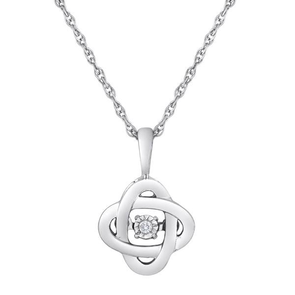 SLPDO2296SQ37 .01 CTTW SS Heartbeat Pendant Diamond Pendant - Berg Jewelry & Gifts