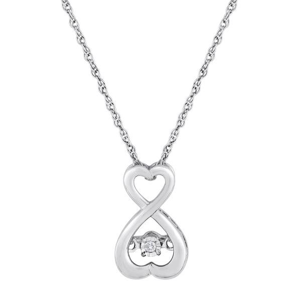 SLPDO2306SQ37 .01 CTTW SS Heartbeat Pendant Diamond Pendant - Berg Jewelry & Gifts