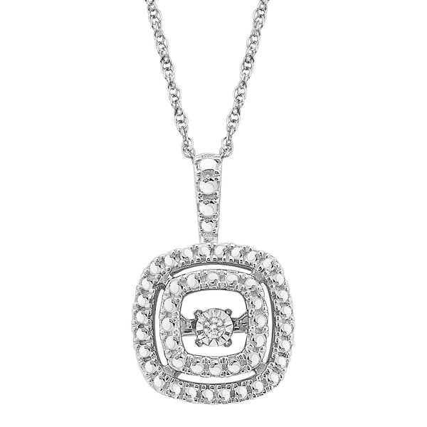 SLPDO2337SQ37 .01 CTTW SS Heartbeat Pendant Diamond Pendant - Berg Jewelry & Gifts
