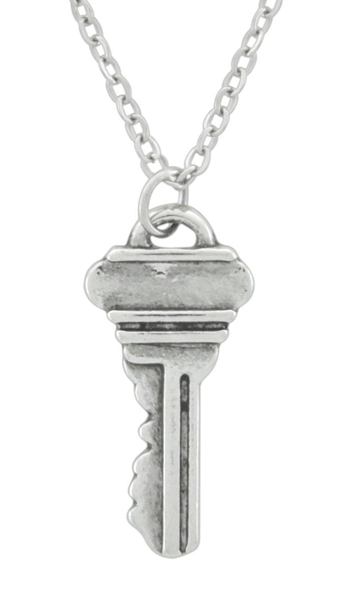 Silver Key Necklace Men Key Necklace Key Pendant 