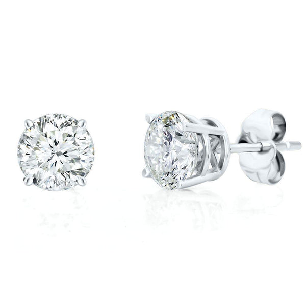 WHEA100BFRDAA 1CTTW RD White Gold Four Prong Diamond Earrings - Berg Jewelry & Gifts