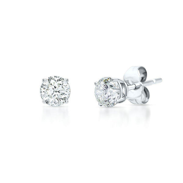 WHEA10BFRD-AA 1/10 CTTW RD White Gold Four Prong Diamond Earrings - Berg Jewelry & Gifts