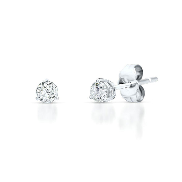 WHEMT10BFRDAA 1/10 CTTW RD White Gold Martini Set Diamond Earrings - Berg Jewelry & Gifts