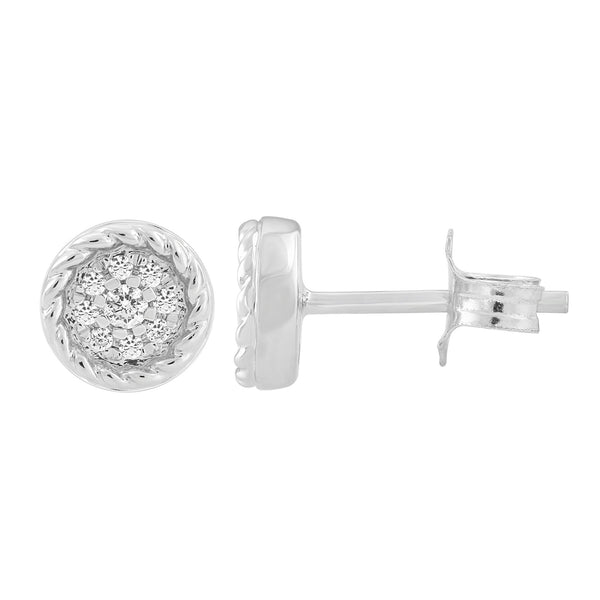 WHERO2817-W4P 1/4 CTTW ROPE CLUSTER EARRINGS Diamond Earrings - Berg Jewelry & Gifts