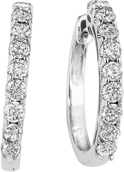 WHEROO335WQ37 1 CTTW HOOP EARRINGS Diamond Earrings - Berg Jewelry & Gifts