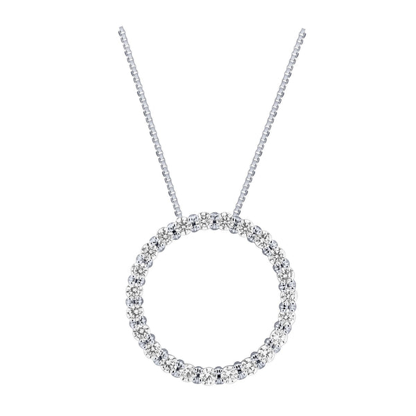 WHP160184 14KW 1/2 CTTW CIRCLE PENDANT Diamond Pendant - Berg Jewelry & Gifts