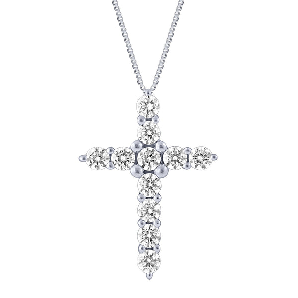 WHP170045 14KW 1 CTTW CROSS PENDANT Diamond Pendant - Berg Jewelry & Gifts