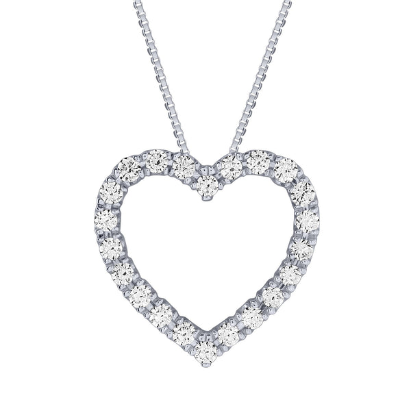 WHP200030W 14KW 1 CTTW HEART PENDANT Diamond Pendant - Berg Jewelry & Gifts